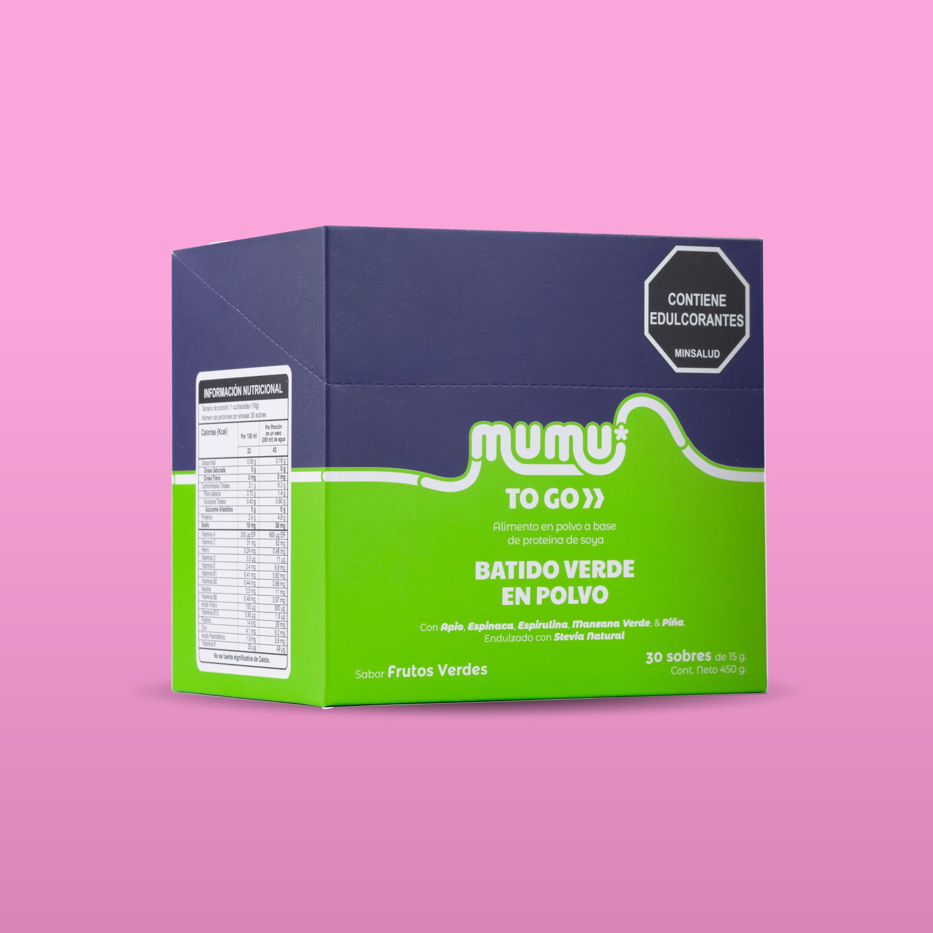 MUMU TO GO – BATIDO VERDE EN POLVO CON STEVIA