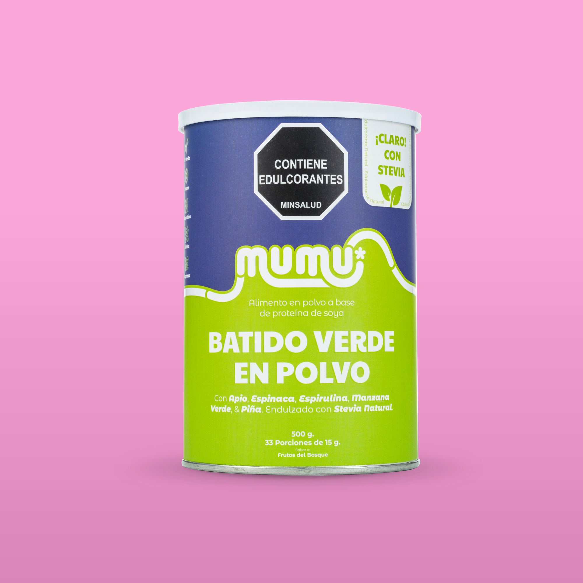 BATIDO VERDE EN POLVO CON STEVIA