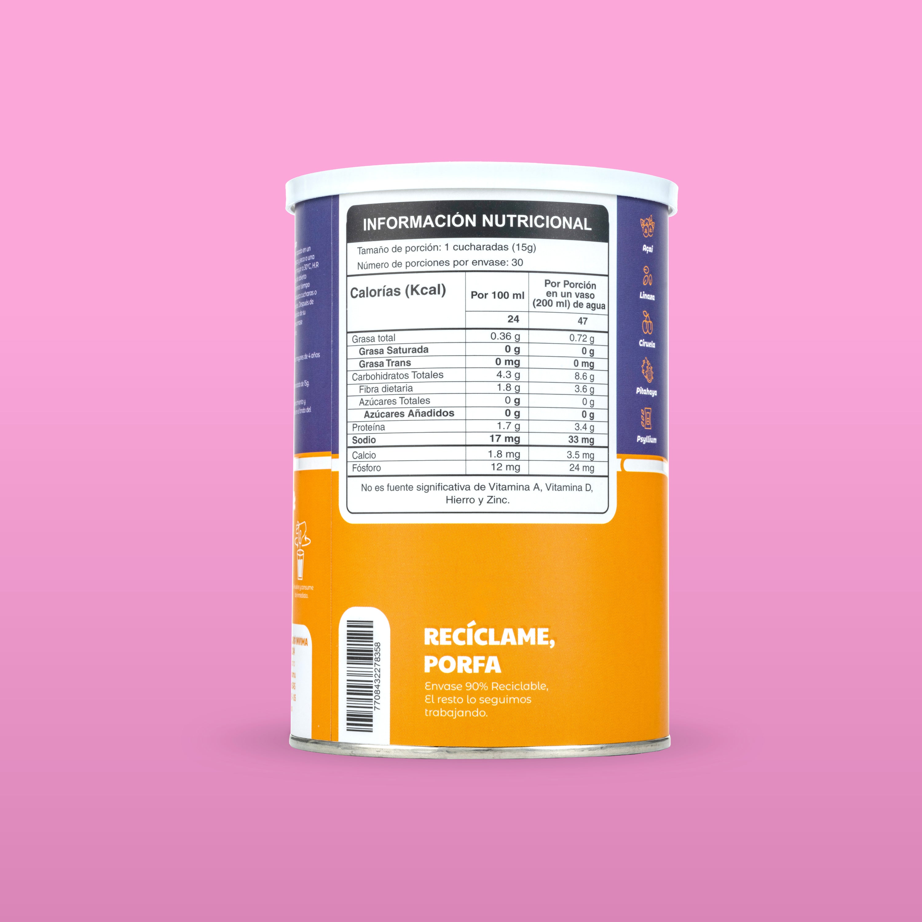 FIBRA CON PREBIÓTICO FOS CON STEVIA