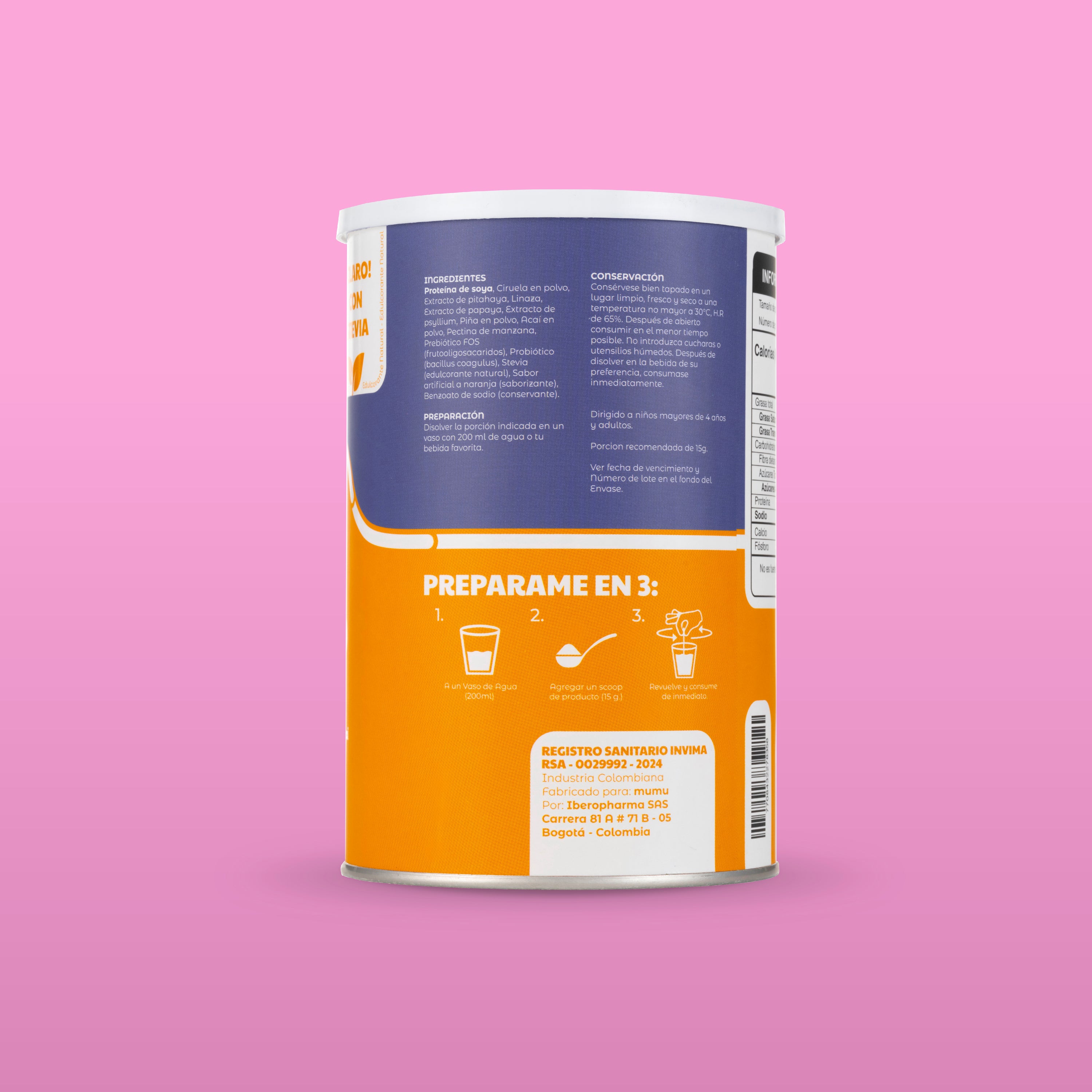 FIBRA CON PREBIÓTICO FOS CON STEVIA